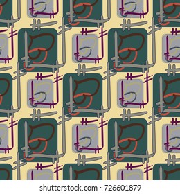 New colorful seamless pattern with doodle heart.