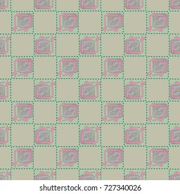 New colorful seamless pattern with doodle heart.