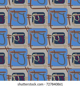 New colorful seamless pattern with doodle heart.