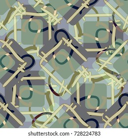 New colorful seamless pattern with doodle heart.