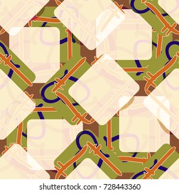 New colorful seamless pattern with doodle heart.