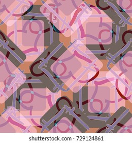 New colorful seamless pattern with doodle heart.
