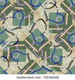 New colorful seamless pattern with doodle heart.