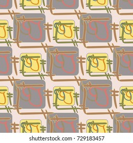 New colorful seamless pattern with doodle heart.