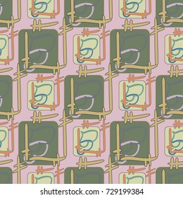 New colorful seamless pattern with doodle heart.