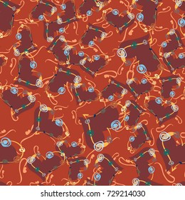 New colorful seamless pattern with doodle heart.