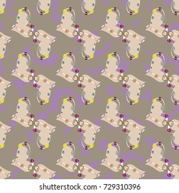 New colorful seamless pattern with doodle heart.