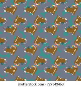 New colorful seamless pattern with doodle heart.