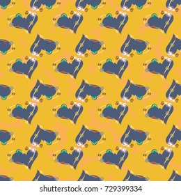 New colorful seamless pattern with doodle heart.