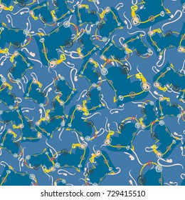 New colorful seamless pattern with doodle heart.