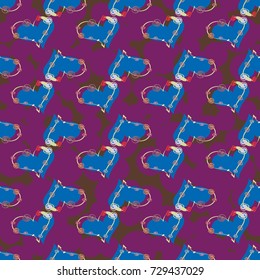 New colorful seamless pattern with doodle heart.