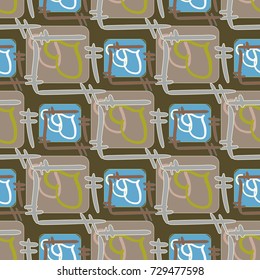 New colorful seamless pattern with doodle heart.