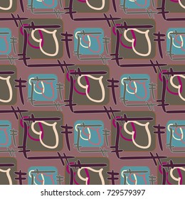 New colorful seamless pattern with doodle heart.