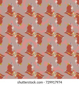 New colorful seamless pattern with doodle heart.