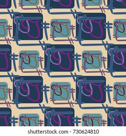 New colorful seamless pattern with doodle heart.