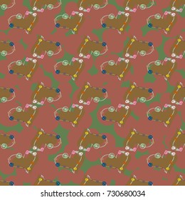 New colorful seamless pattern with doodle heart.