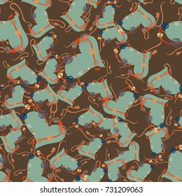 New colorful seamless pattern with doodle heart.