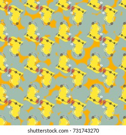 New colorful seamless pattern with doodle heart.