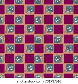 New colorful seamless pattern with doodle heart.