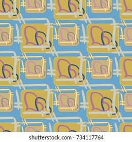 New colorful seamless pattern with doodle heart.