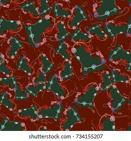 New colorful seamless pattern with doodle heart.