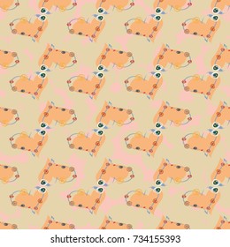 New colorful seamless pattern with doodle heart.