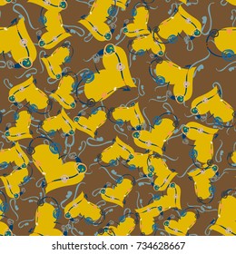 New colorful seamless pattern with doodle heart.