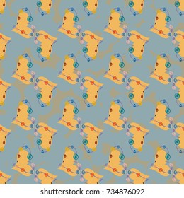 New colorful seamless pattern with doodle heart.