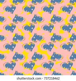New colorful seamless pattern with doodle heart.