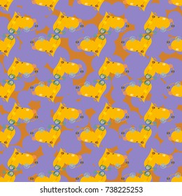 New colorful seamless pattern with doodle heart.