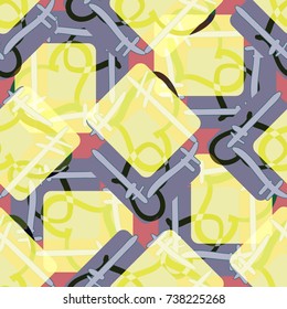 New colorful seamless pattern with doodle heart.
