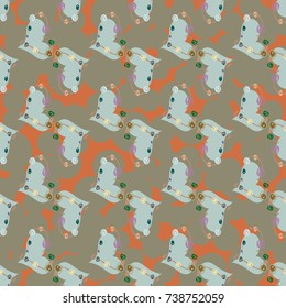 New colorful seamless pattern with doodle heart.