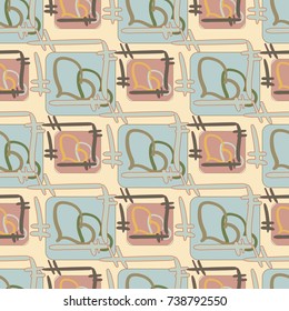 New colorful seamless pattern with doodle heart.