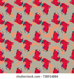 New colorful seamless pattern with doodle heart.