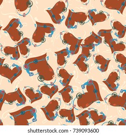 New colorful seamless pattern with doodle heart.