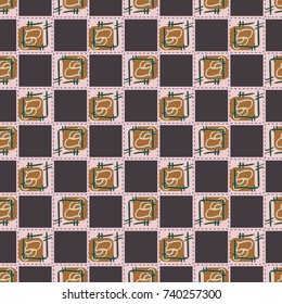 New colorful seamless pattern with doodle heart.