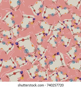 New colorful seamless pattern with doodle heart.