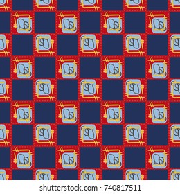 New colorful seamless pattern with doodle heart.