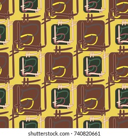 New colorful seamless pattern with doodle heart.