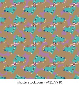 New colorful seamless pattern with doodle heart.