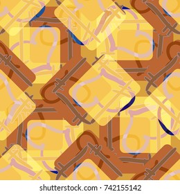 New colorful seamless pattern with doodle heart.