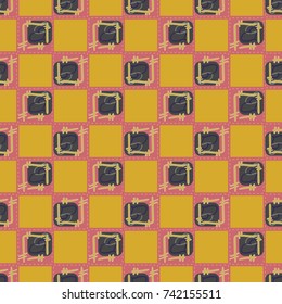 New colorful seamless pattern with doodle heart.