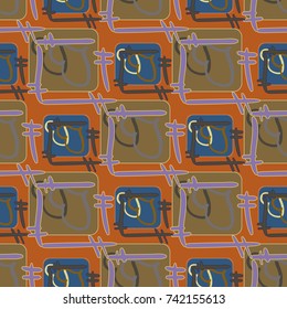 New colorful seamless pattern with doodle heart.