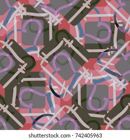 New colorful seamless pattern with doodle heart.