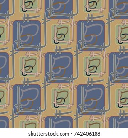 New colorful seamless pattern with doodle heart.
