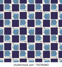 New colorful seamless pattern with doodle heart.