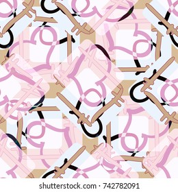 New colorful seamless pattern with doodle heart.