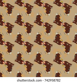 New colorful seamless pattern with doodle heart.