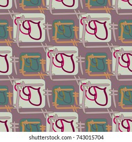 New colorful seamless pattern with doodle heart.