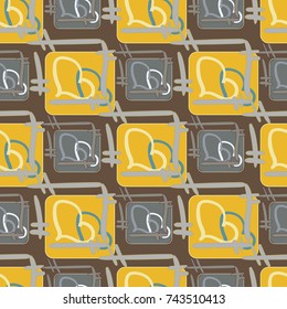 New colorful seamless pattern with doodle heart.